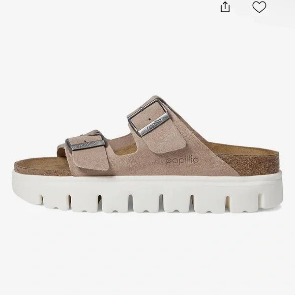 NWT Papillio by Birkenstock Women’s Arizona Chunky Platform Sandal in Warm Sand - Picture 2 of 8